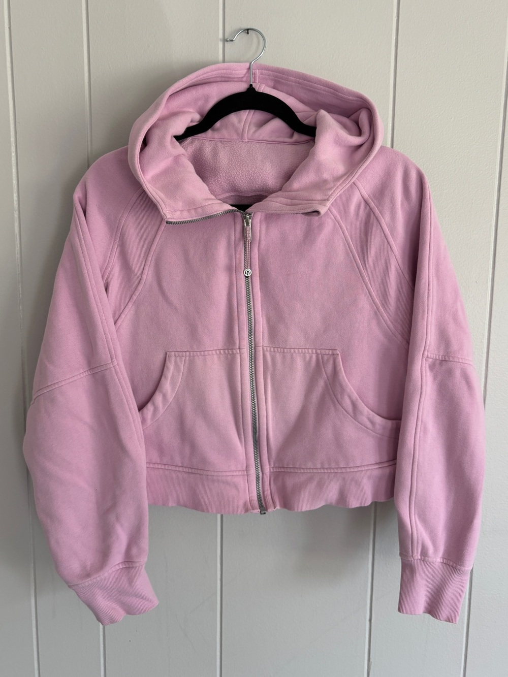Lululemon pink full zip scuba hoodie size M/L